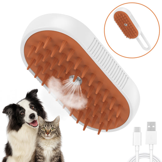 Cat Steam Brush for Shedding Dog Brush with Steam Pet Hair Cleaning Brush Comb for Spray 3 in 1 Pet Grooming for Long & Short Haired Pets – Spritz Defur Comb for Cat
