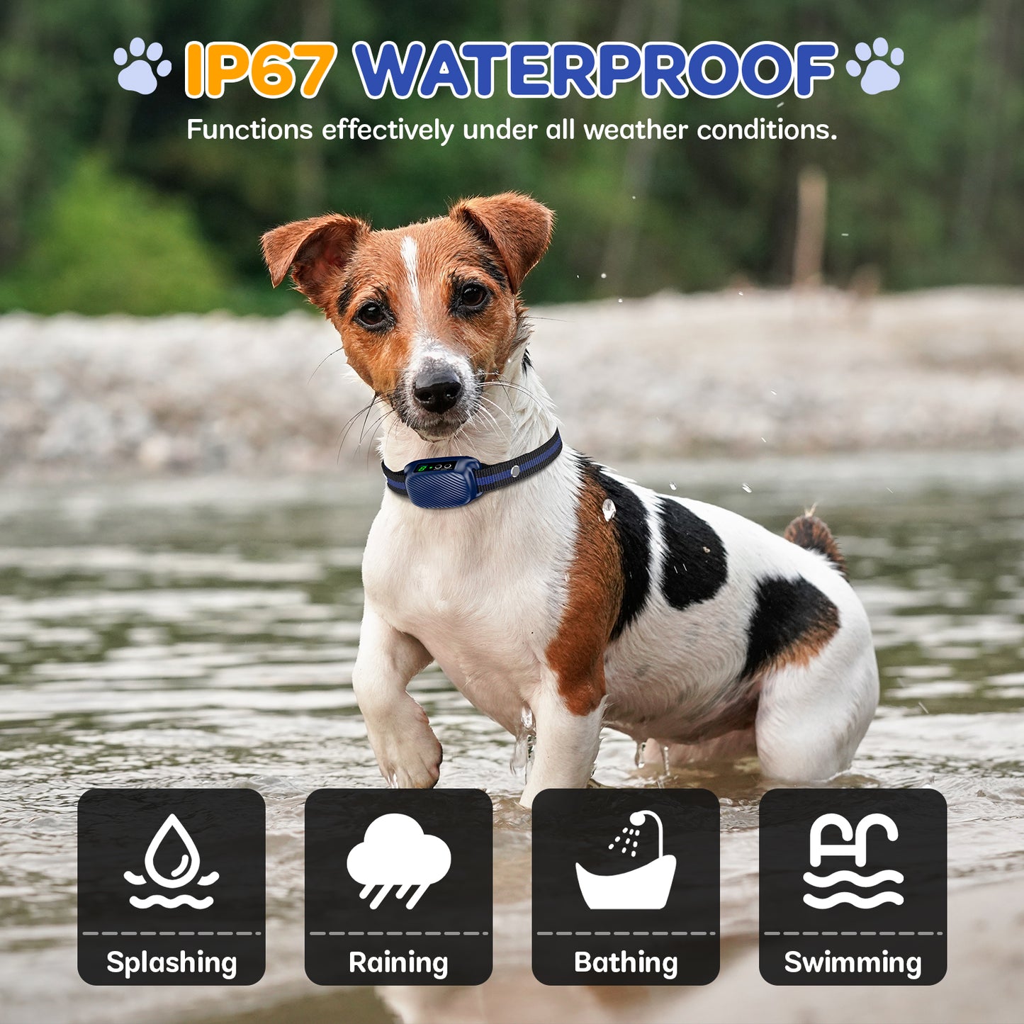 Smart Dog Bark Collar, Auto Anti Barking Bark Collar for Small Medium Large Dogs,Humane Shock Collar Bark ControlDevice with 8 Adjustable Sensitivity Levels