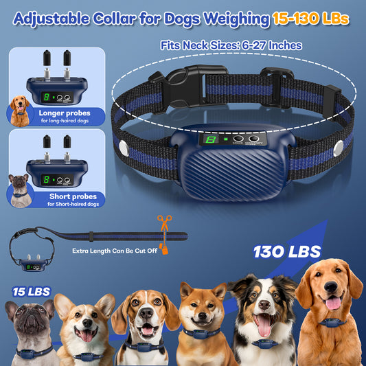 Smart Dog Bark Collar, Auto Anti Barking Bark Collar for Small Medium Large Dogs,Humane Shock Collar Bark ControlDevice with 8 Adjustable Sensitivity Levels