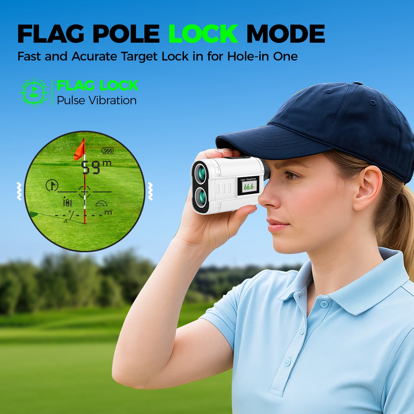 Golf Rangefinder Magnetic-LAKWAR Golf Rangefinder with Slope Laser Range Finder Golfing 6X Magnification