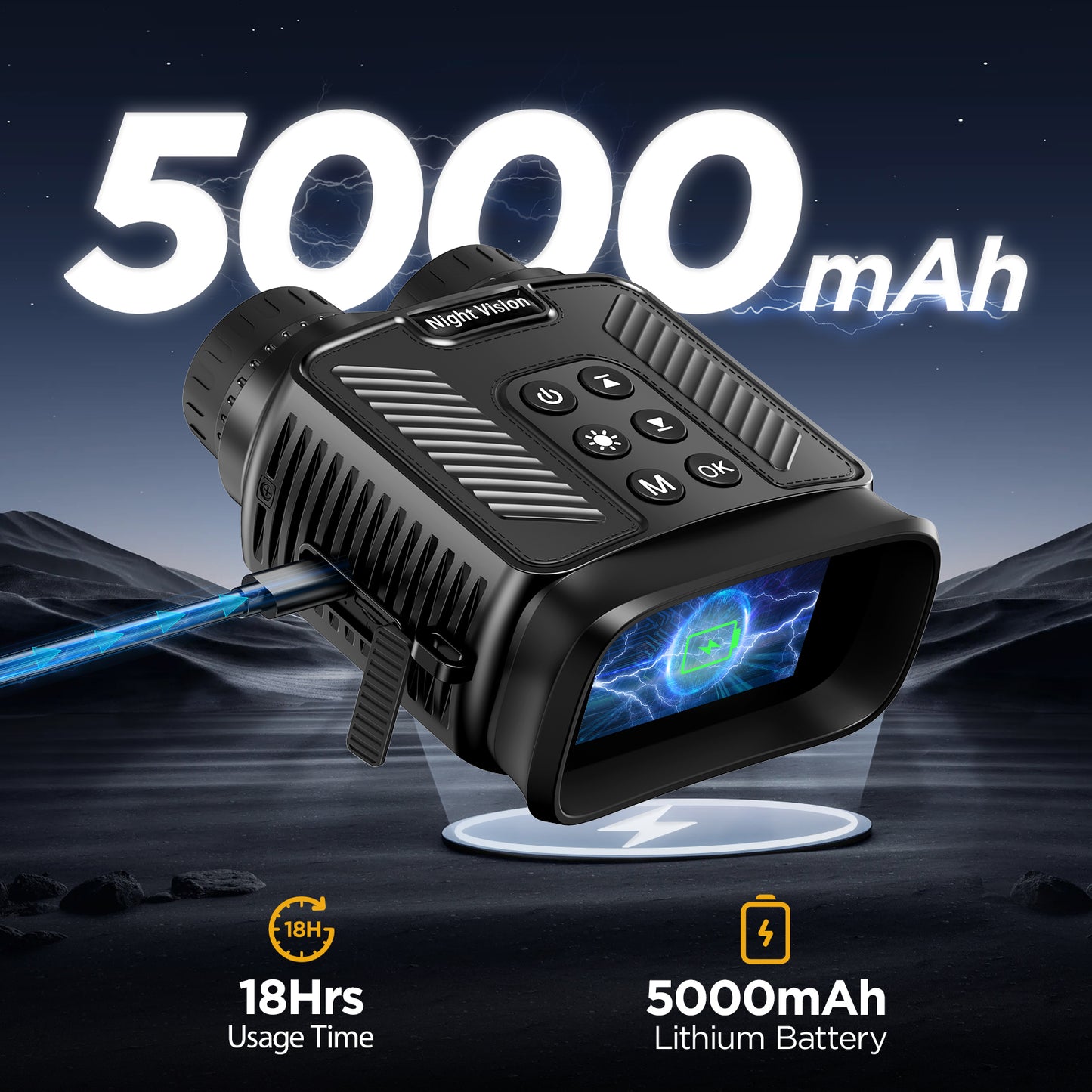 LAKWAR 8X Night Vision Binoculars for Total Darkness with 32G TF Card Infrared Digital Night Vision Binocular with Large Viewing Screen Hunting Binoculars for Day and Night