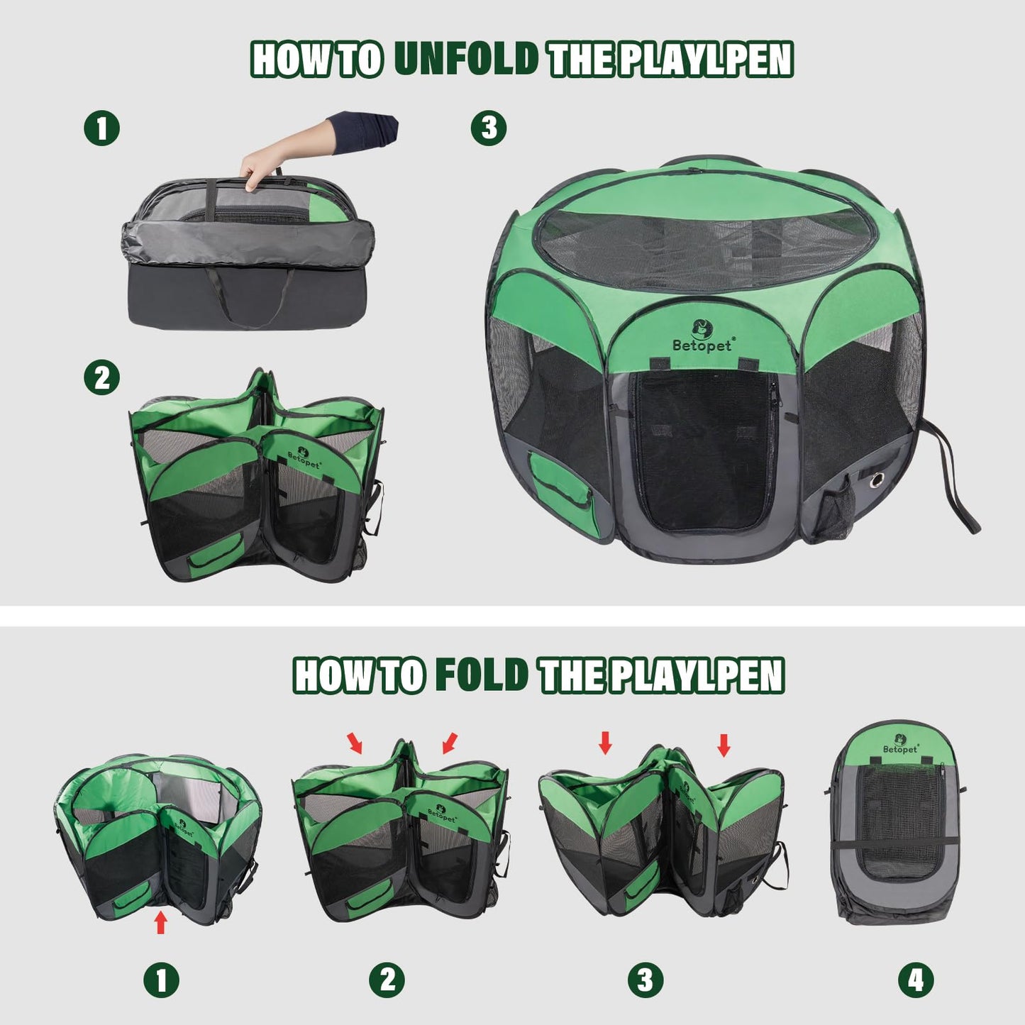 Dog Playpen with Sunproof Cover Dog Playpen Pet Playground/Kennel Outdoor/Indoor Portable Foldable Waterproof Tent Crate Cage