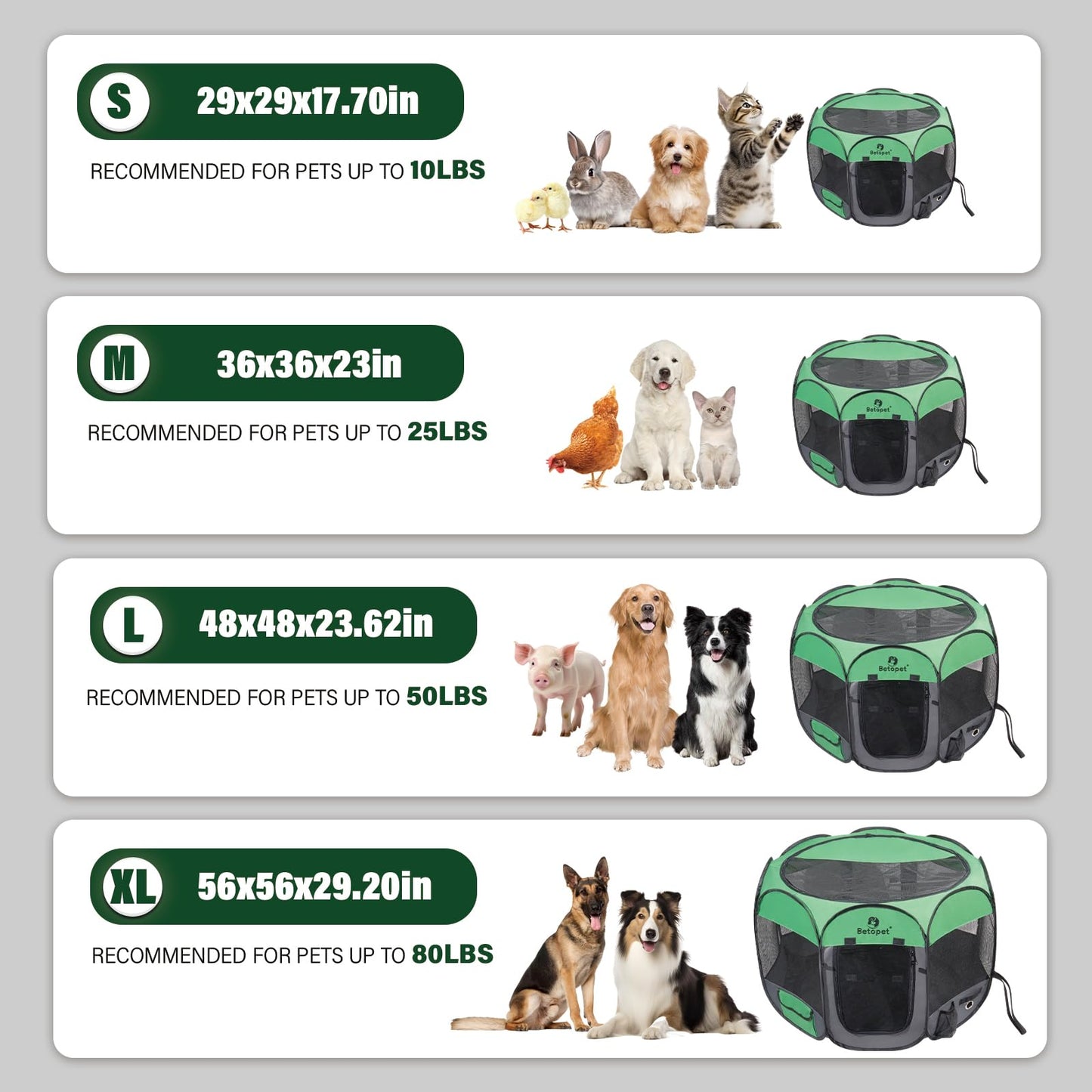 Dog Playpen with Sunproof Cover Dog Playpen Pet Playground/Kennel Outdoor/Indoor Portable Foldable Waterproof Tent Crate Cage