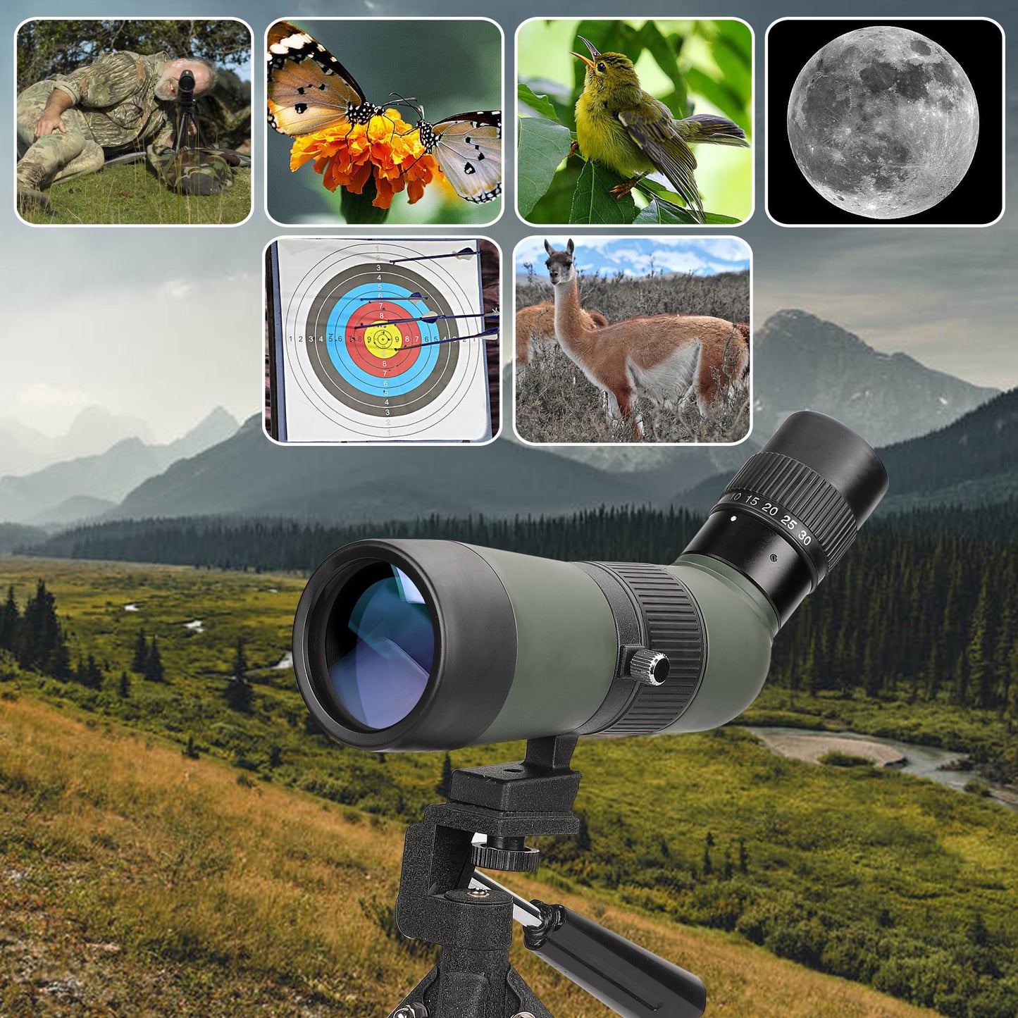 LAKWAR 10-30x50 Spotting Scope with Tripod,High Power Monocular for Bird Watching,Wildlife,Scenery,Target Shooting,Hunting