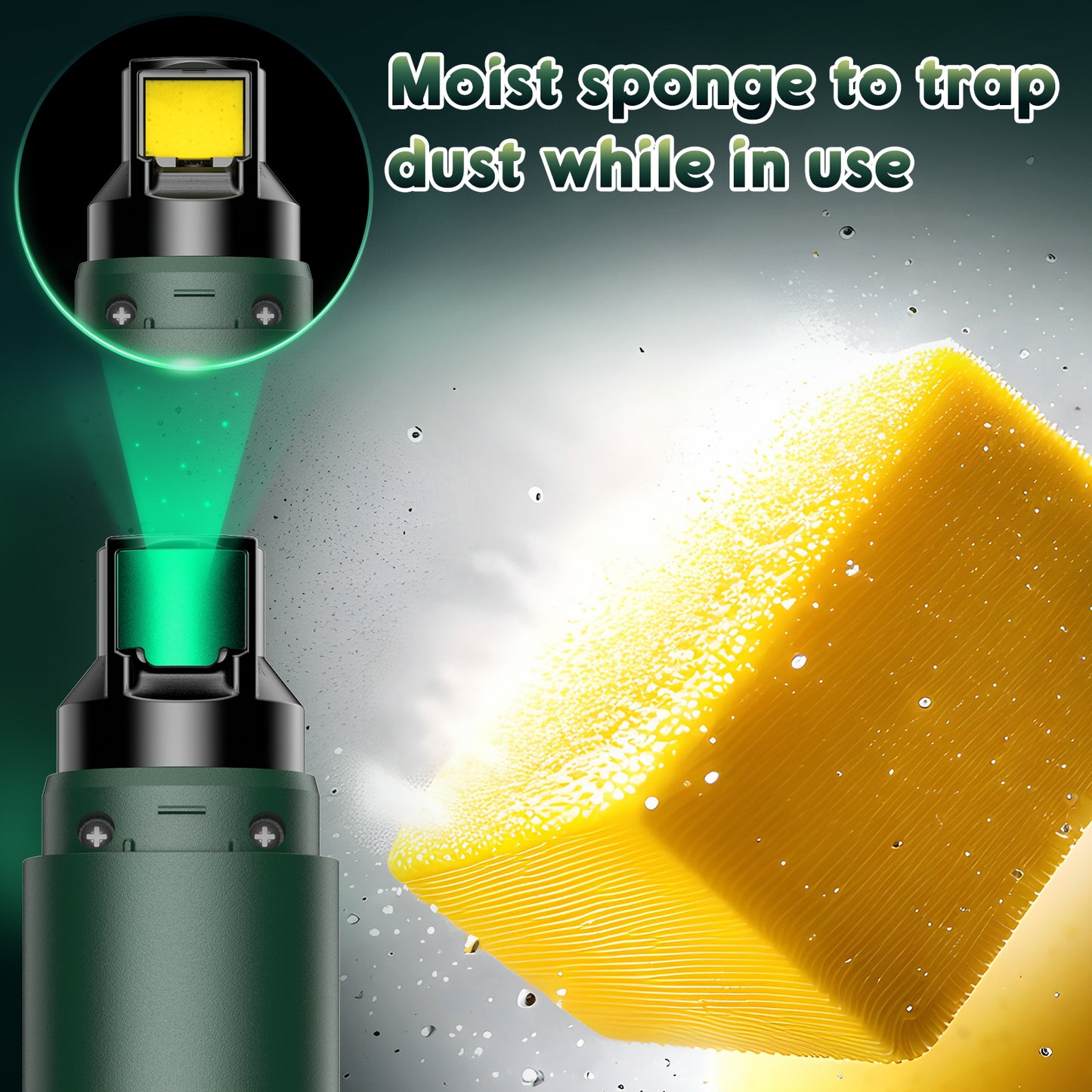 Dog Nail Grinder with LED Light, 5-Speed Quiet Dog Nail Trimmer-Safe Painless Nail Grooming & Smoothing for Small Medium Large Dog Breed,Green