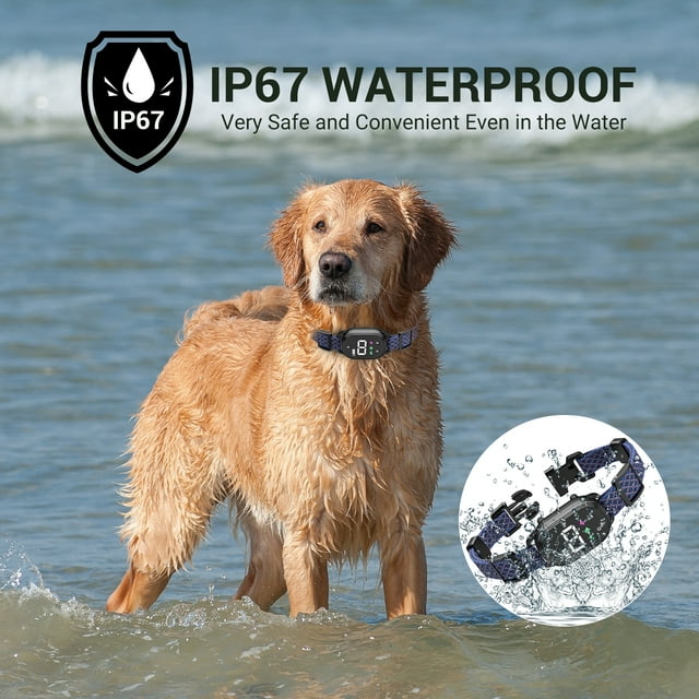 Dog Bark Collar,Bark Collar for Large Medium Small Dogs,Smart Bark Collar,Rechargeable Anti Barking Training Collar with 8 Adjustable Sensitivity,Bark Shock Collar with Beep,Blue