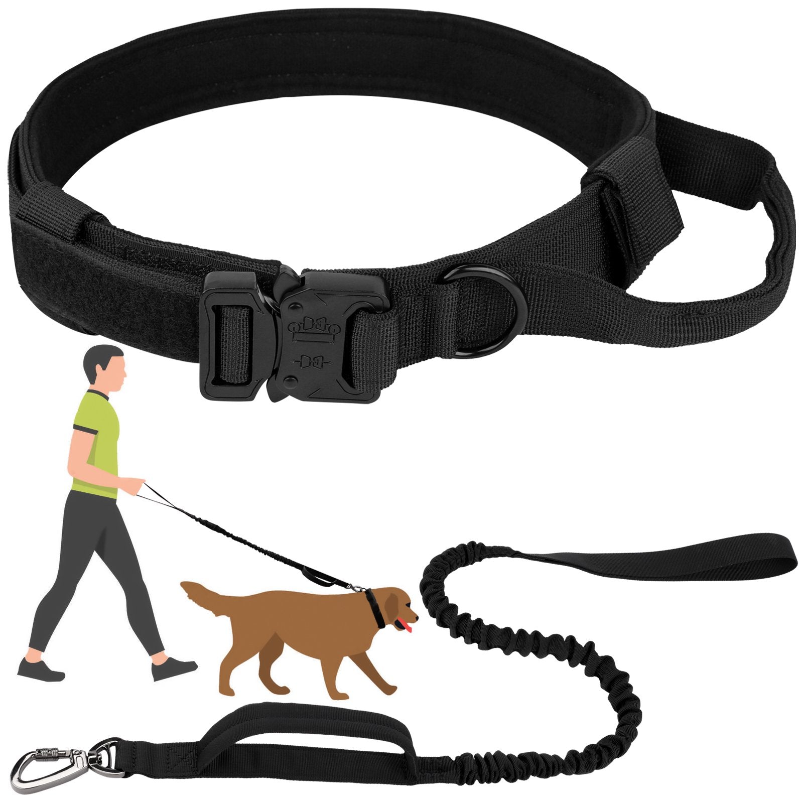 Tactical dog leash and hot sale collar