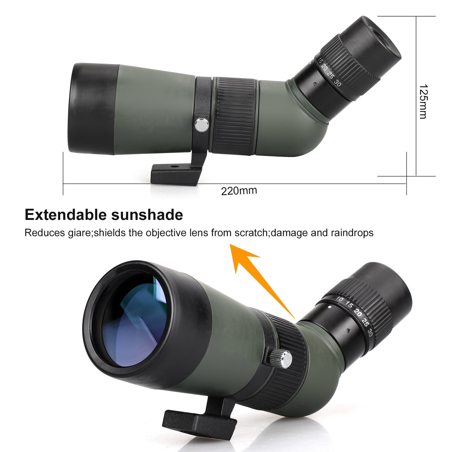 LAKWAR 10-30x50 Spotting Scope with Tripod,High Power Monocular for Bird Watching,Wildlife,Scenery,Target Shooting,Hunting