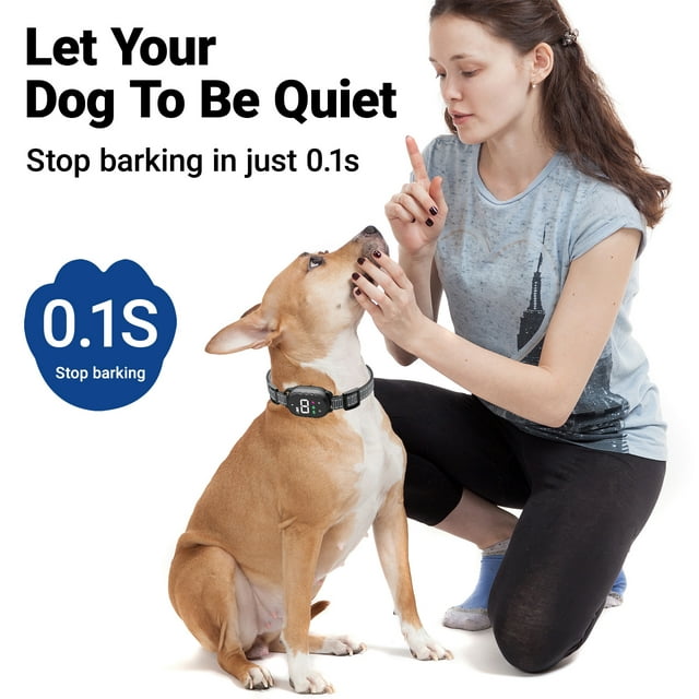 Dog Bark Collar,Bark Collar for Large Medium Small Dogs,Smart Bark Collar,Rechargeable Anti Barking Training Collar with 8 Adjustable Sensitivity,Bark Shock Collar with Beep,BlacK