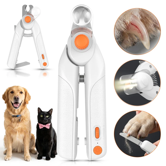 LAKWAR Professional Dog Nail Clipper - Lighted Dog Nail Trimmer for Large Dogs - Easy and Safe Pets Grooming Clippers - Cat Claw Trimmer with Nail File & Safety Guard