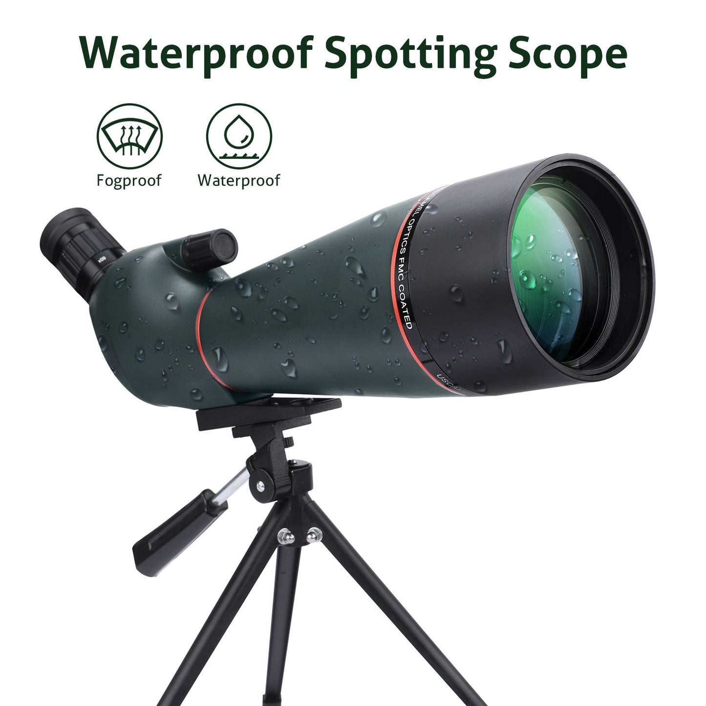 LAKWAR Spotting Scopes,20-60X80 BAK4 Fieldscope,Long Range Spotting Scope with Tripod Phone Adapter for Bird Watching, Hunting, Target Shooting, Stargazing