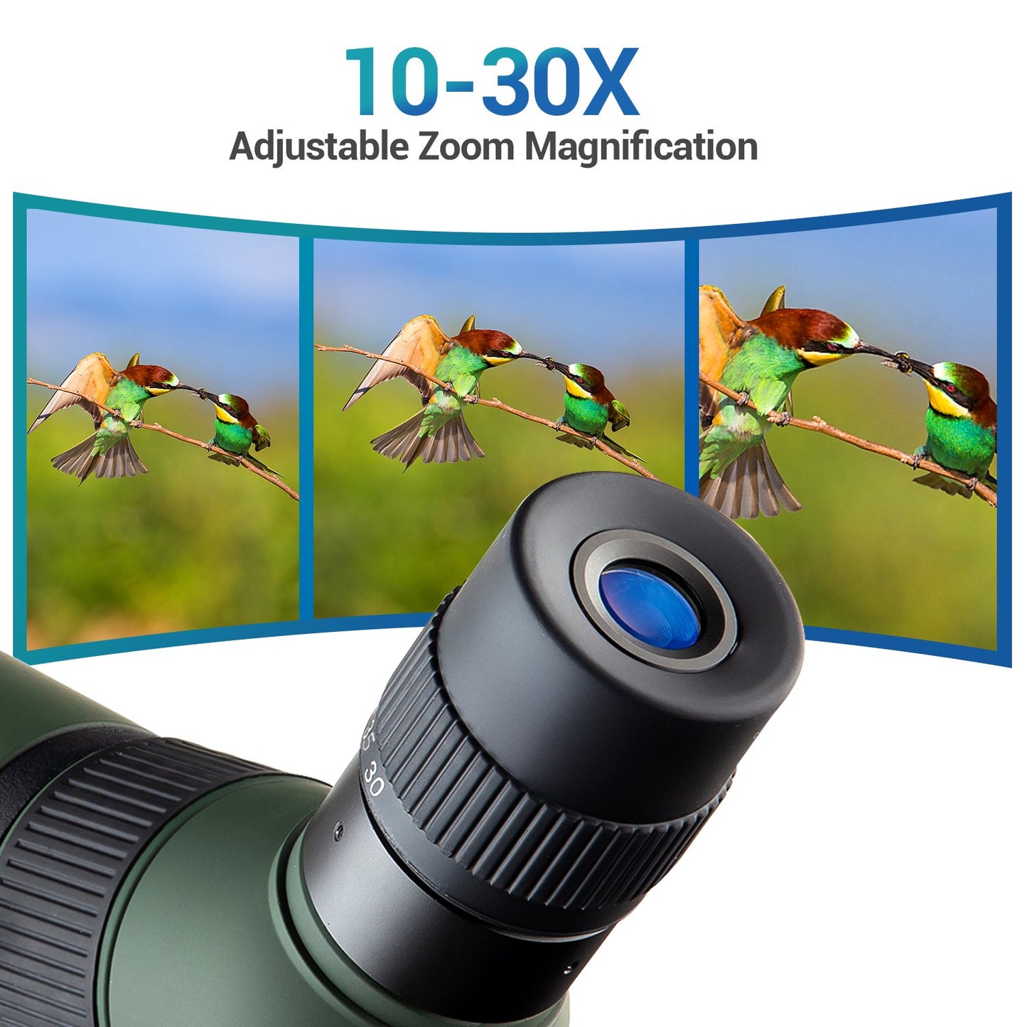 LAKWAR 10-30x50 Spotting Scope with Tripod,High Power Monocular for Bird Watching,Wildlife,Scenery,Target Shooting,Hunting
