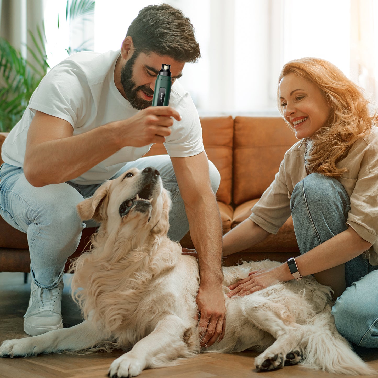 Dog Nail Grinder with LED Light, 5-Speed Quiet Dog Nail Trimmer-Safe Painless Nail Grooming & Smoothing for Small Medium Large Dog Breed,Green