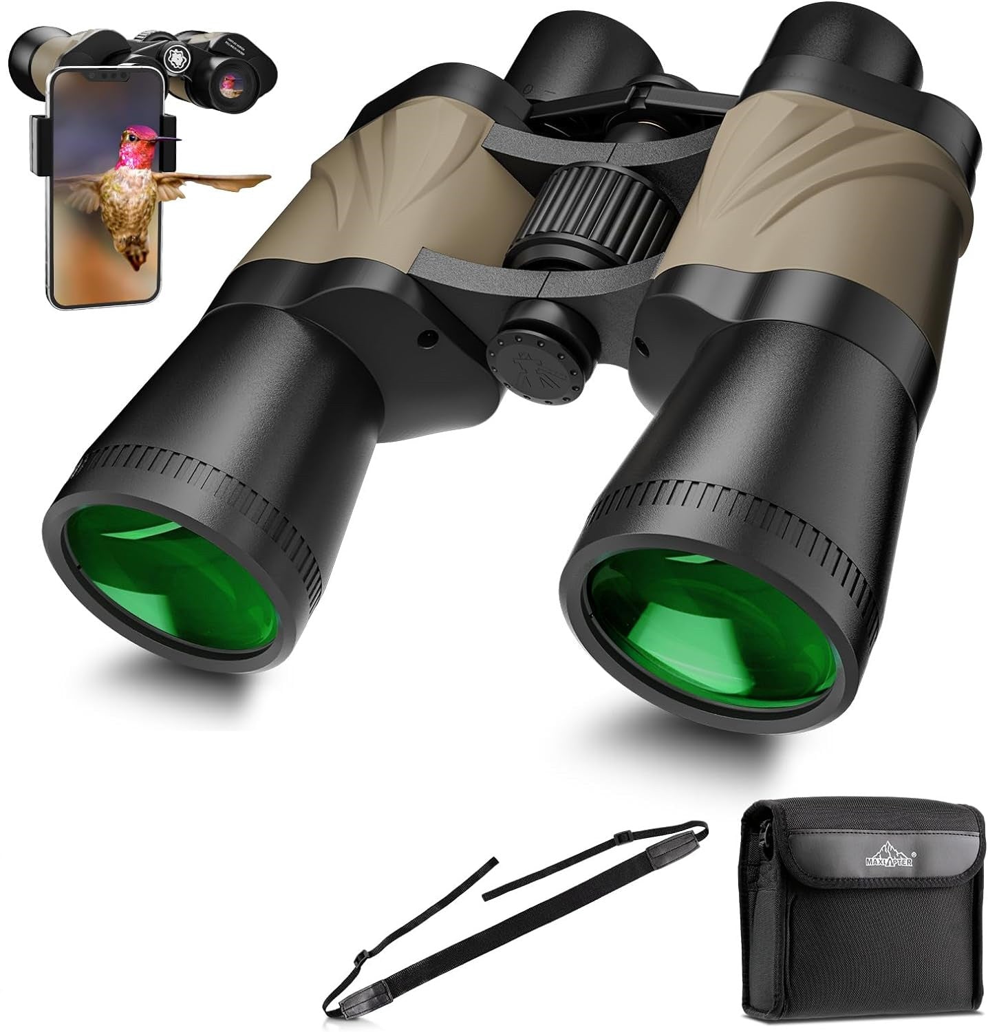 LAKWAR Binoculars for Adults with Large View, 12x50mm Binoculars with Low Light Night Vision, Clear FMC BAK4 Prism Lens, Binoculars for Hunting Birds Watching Traveling Stargazing Outdoor Sport