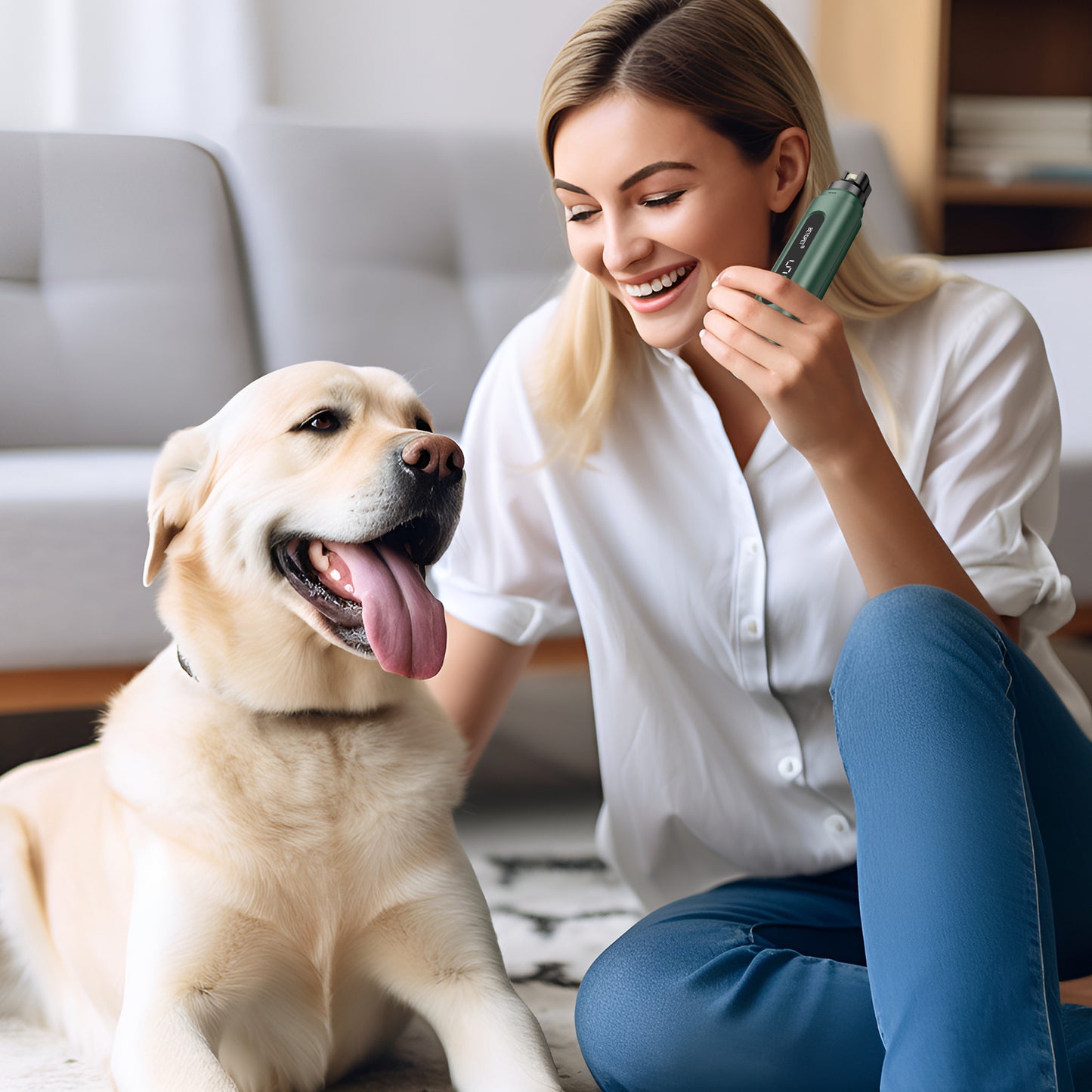 Dog Nail Grinder with LED Light, 5-Speed Quiet Dog Nail Trimmer-Safe Painless Nail Grooming & Smoothing for Small Medium Large Dog Breed,Green