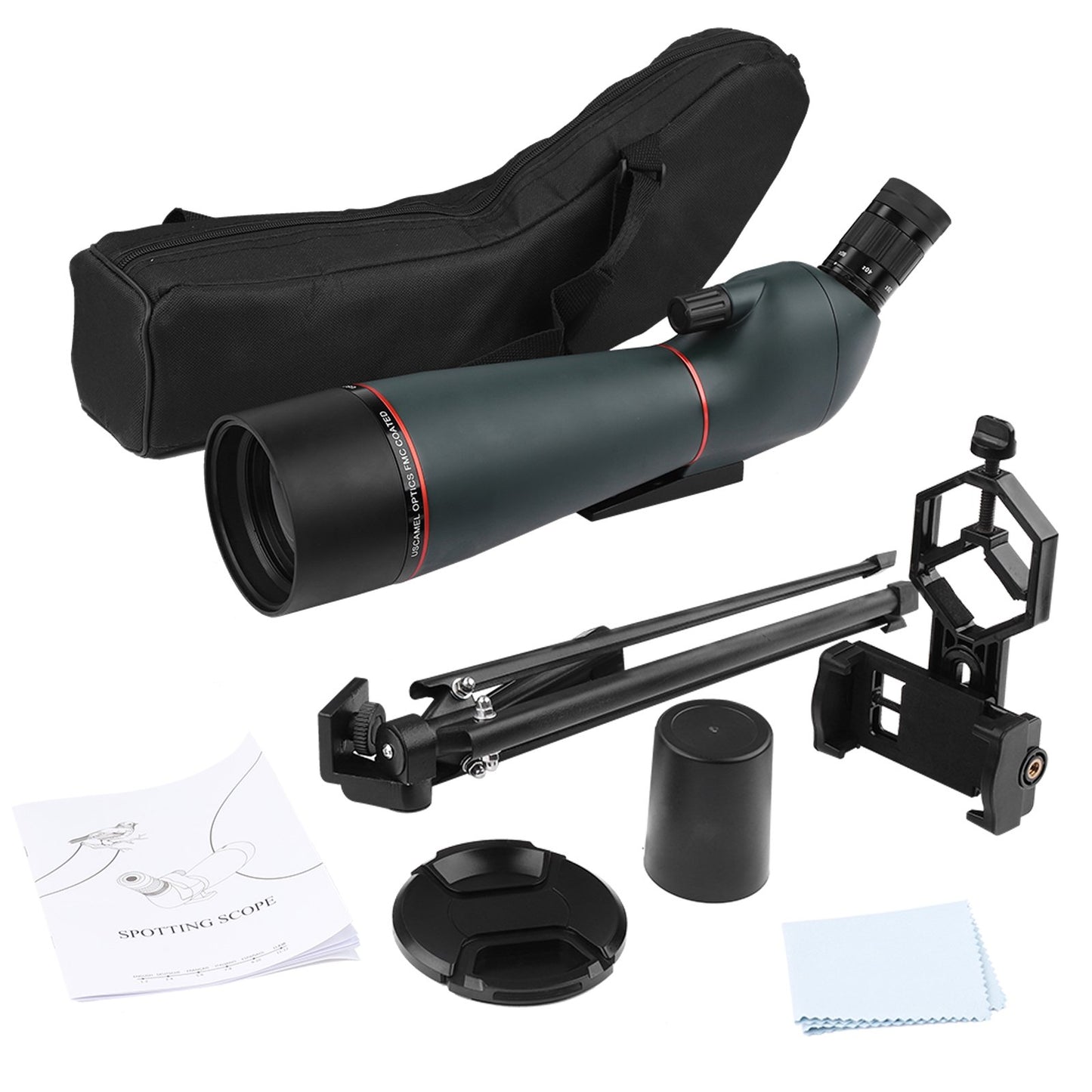 LAKWAR Spotting Scopes,20-60X80 BAK4 Fieldscope,Long Range Spotting Scope with Tripod Phone Adapter for Bird Watching, Hunting, Target Shooting, Stargazing