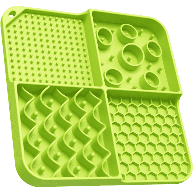 Slow Feeder Mat for Dogs and Cats,XX Large Size Lick Mat Slow Feeder for Anxiety Relief Dog Toys Feeding Mat for Butter Yogurt Peanut, Pets Supplies Bathing Grooming Training,Green