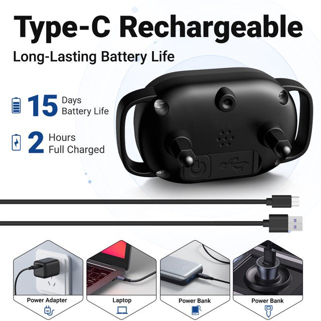 Dog Bark Collar,Bark Collar for Large Medium Small Dogs,Smart Bark Collar,Rechargeable Anti Barking Training Collar with 8 Adjustable Sensitivity,Bark Shock Collar with Beep,BlacK