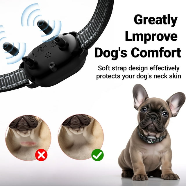 Dog Bark Collar,Bark Collar for Large Medium Small Dogs,Smart Bark Collar,Rechargeable Anti Barking Training Collar with 8 Adjustable Sensitivity,Bark Shock Collar with Beep,BlacK