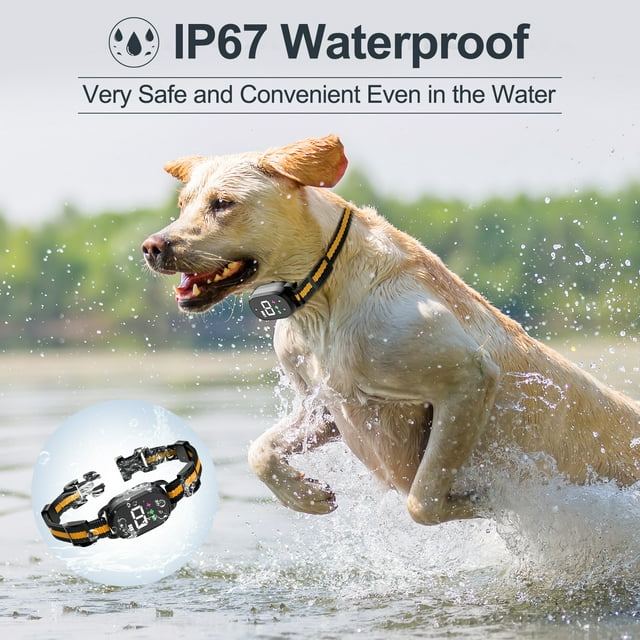 Dog Bark Collar,Bark Collar for Large Medium Small Dogs,Smart Bark Collar,Rechargeable Anti Barking Training Collar with 8 Adjustable Sensitivity,Bark Shock Collar with Beep,Yellow