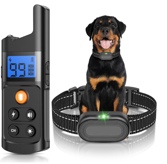 Dog Training Collar - Dog Shock Collar with Remote IP68 Waterproof for Small Medium Large Dogs (15 - 100 lbs)- 3 Safe Training Modes, 2600 Ft Rechargeable Romote Dog Collars