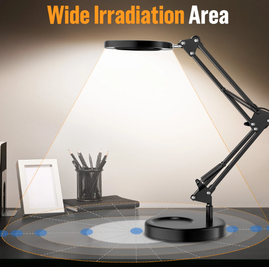 Magnifying Glass with Light,10X Light Magnifier Lamp with Stand,Hobby Light with 3 Color Modes, 72 LEDs-Hands Free Magnifiers Desk Lamp for Close Work, Repair, Reading, Crafting