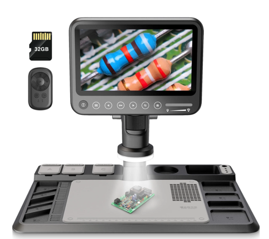 Digital Microscope for Adults, Soldering Microscope for Electronics Repair Coin Microscope with Screen Lighted Microscope