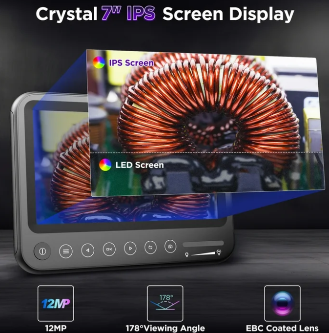 Digital Microscope for Adults, Soldering Microscope for Electronics Repair Coin Microscope with Screen Lighted Microscope