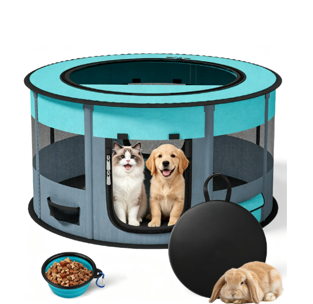 Dog Playpen, Puppy Pet Cat Playpen Indoor for Small Dogs, Dog Tent Crates Dog Kennel Playpen with Carrying bag for Dogs/Cats/Rabbits
