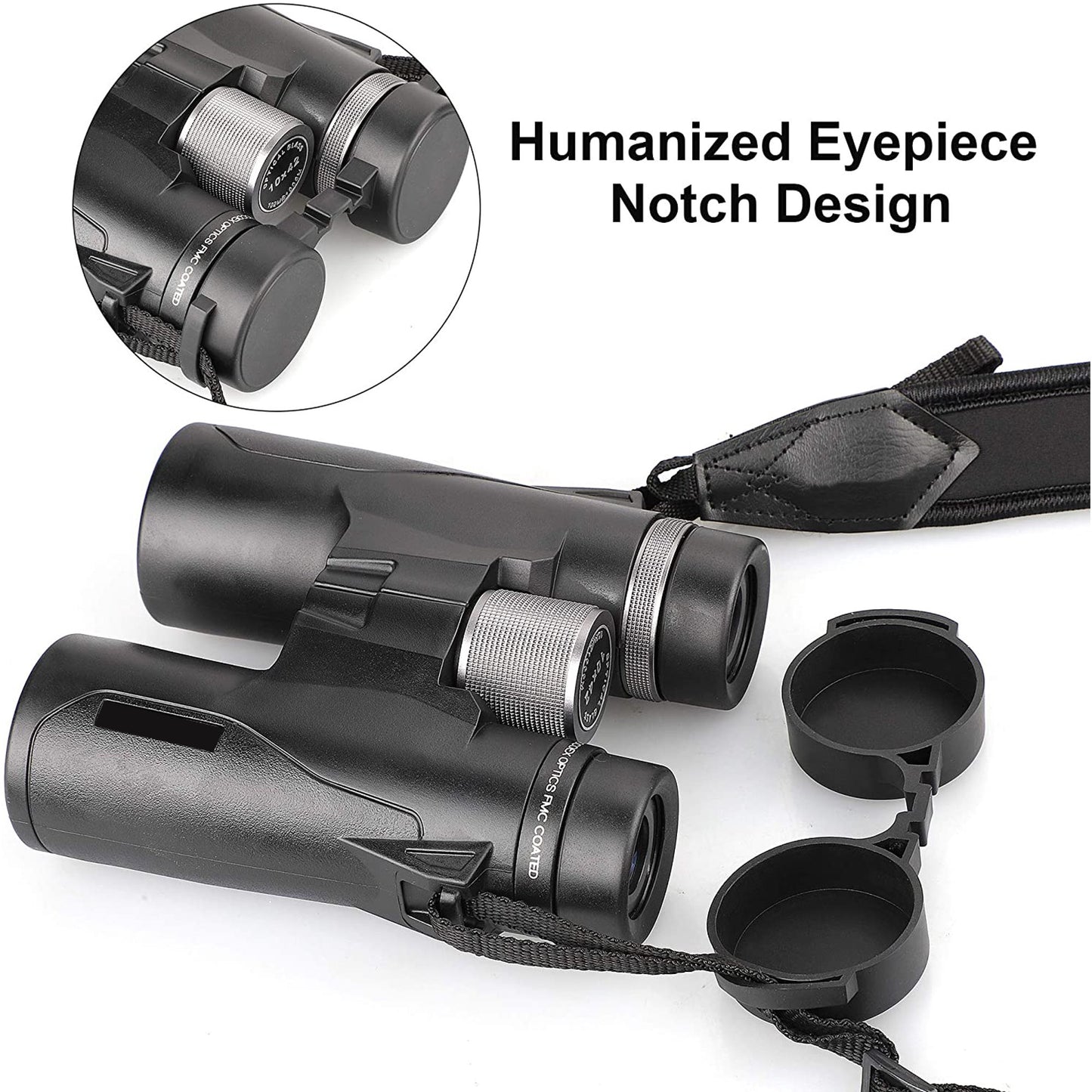 Binoculars for Adults,10x42 Compact HD Binoculars with Low Light Night Vision for Bird Watching Hunting Hiking Travel Stargazing Concerts Sports, BAK4 Prism FMC Lens,Black