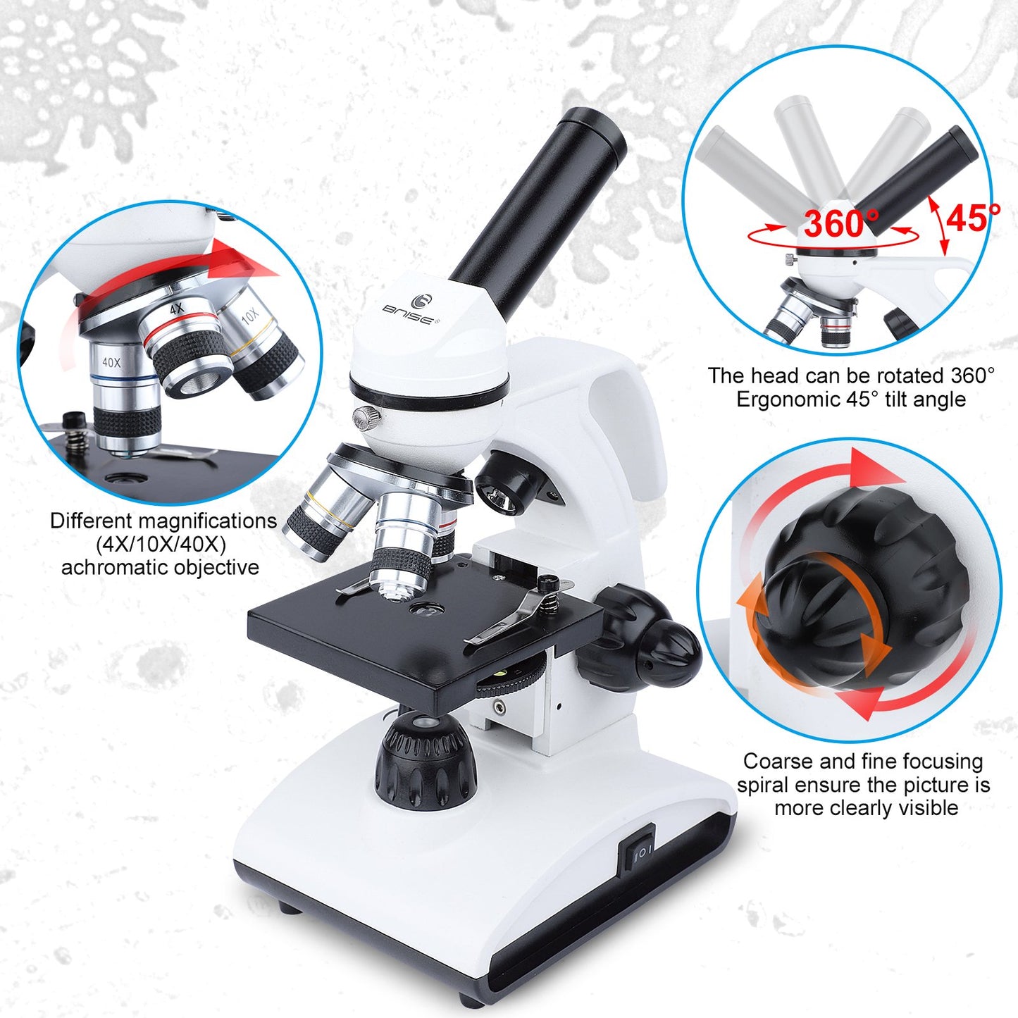 LAKWAR 100X-2000X Microscopes for Kids Students Adult,with Microscope Slides Set, Phone Adapter, Powerful Biological Microscopes for School Laboratory Home Education