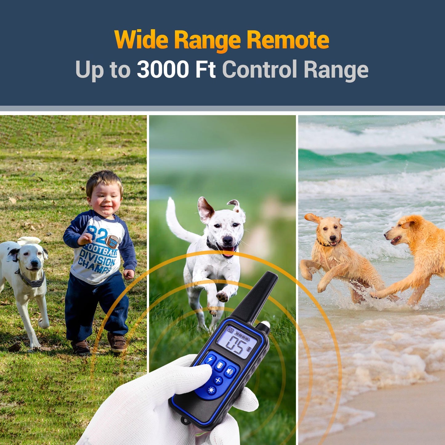 Dog Training Collar 2 Receiver, Shock Collars for Dogs with Remote Rechargeable Waterproof Collar, 3 Training Modes, Beep Vibration and Shock,2600Ft Remote Range, for Small Medium Large Dogs