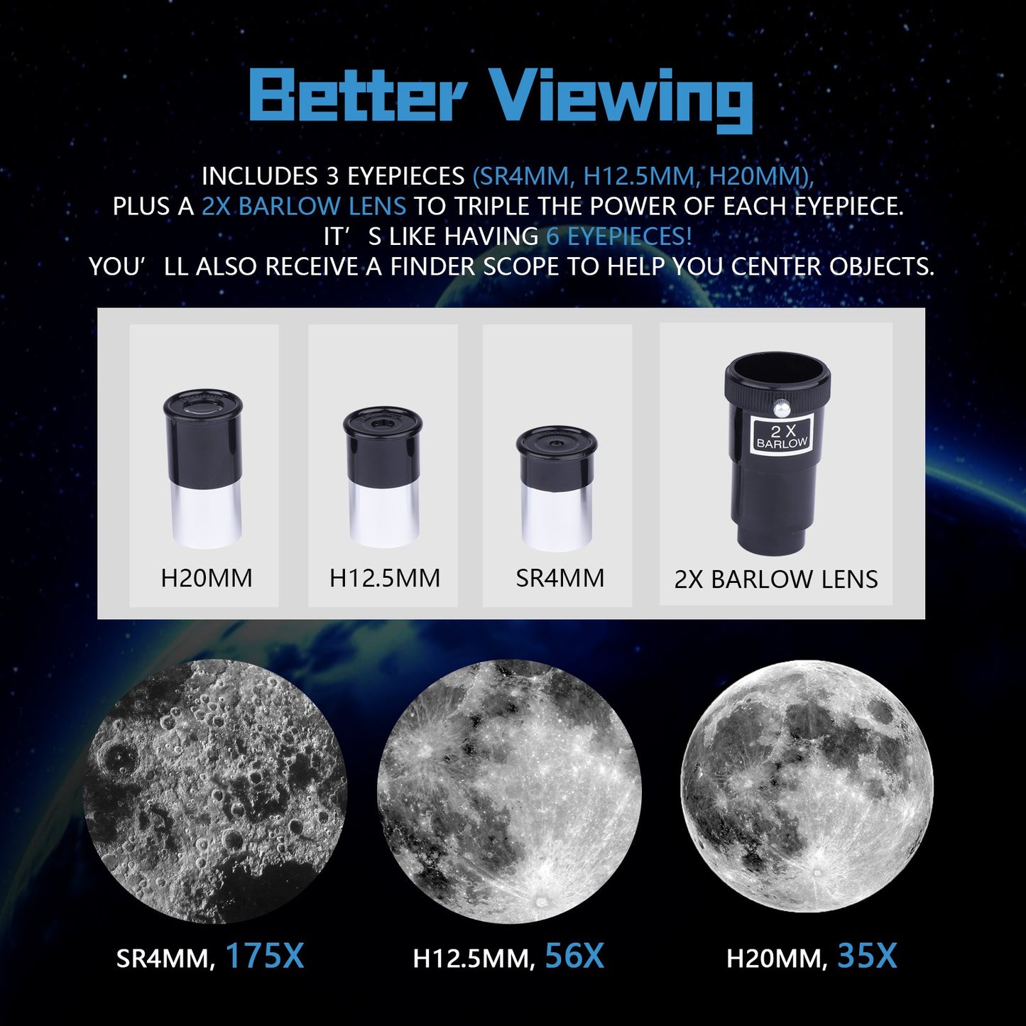 LAKWAR Telescope for Beginners, Kids, Adults, 700mm/76mm Starter Scope Astronomical Reflector Telescope with Tripod, Wire Shutter, Phone Adapter, White