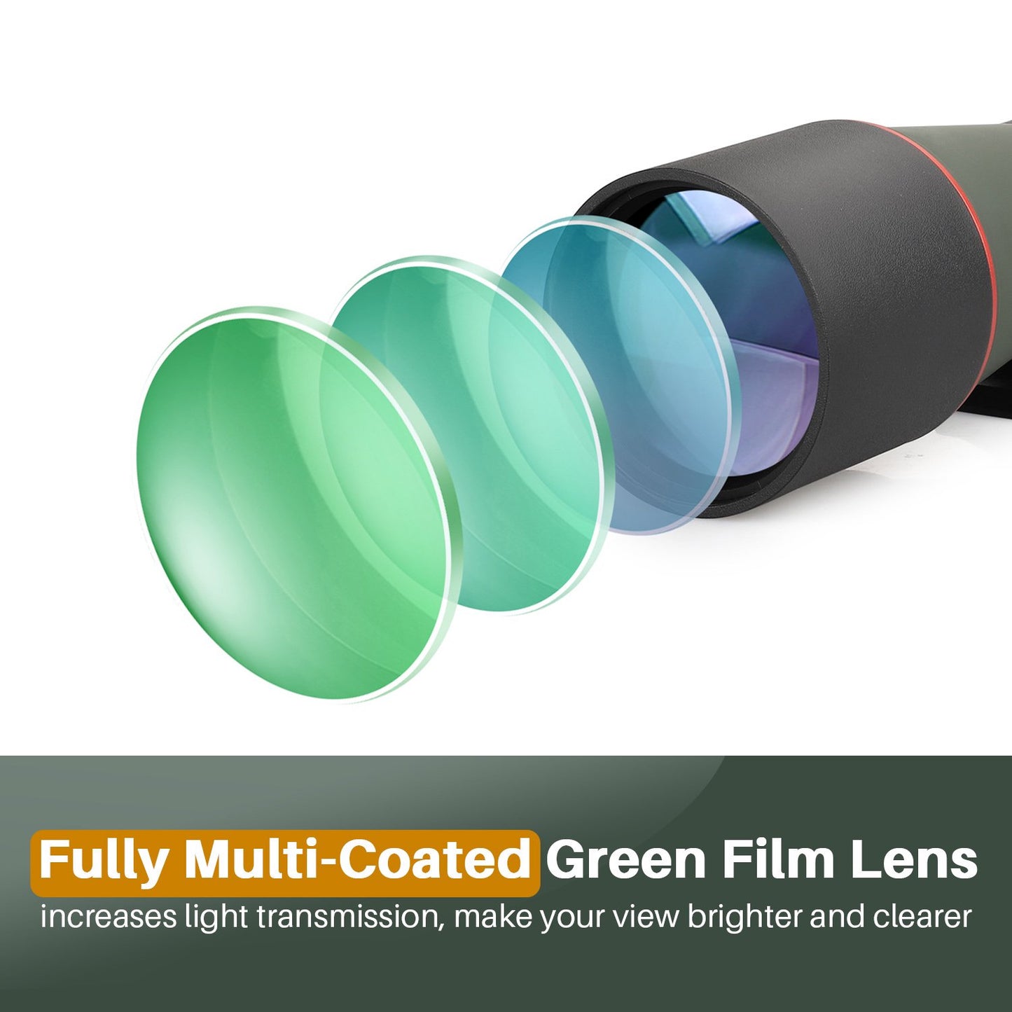 LAKWAR 20-60x 80mm Spotting Scope with Tripod for Target Shooting,Bird Watching, Bak 4 FMC Lens,Green