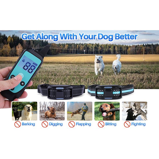 LAKWAR Dog Training Collar 2 Receivers,Shock Collars for 2 Dogs 3280ft Range Rechargeable Waterproof Electric Shock Collars with Beep Vibration Shock for Small Medium Large Dogs (15lbs - 120lbs)