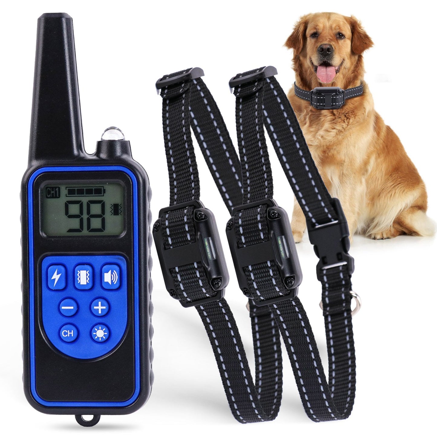 Dog Training Collar 2 Receiver, Shock Collars for Dogs with Remote Rechargeable Waterproof Collar, 3 Training Modes, Beep Vibration and Shock,2600Ft Remote Range, for Small Medium Large Dogs