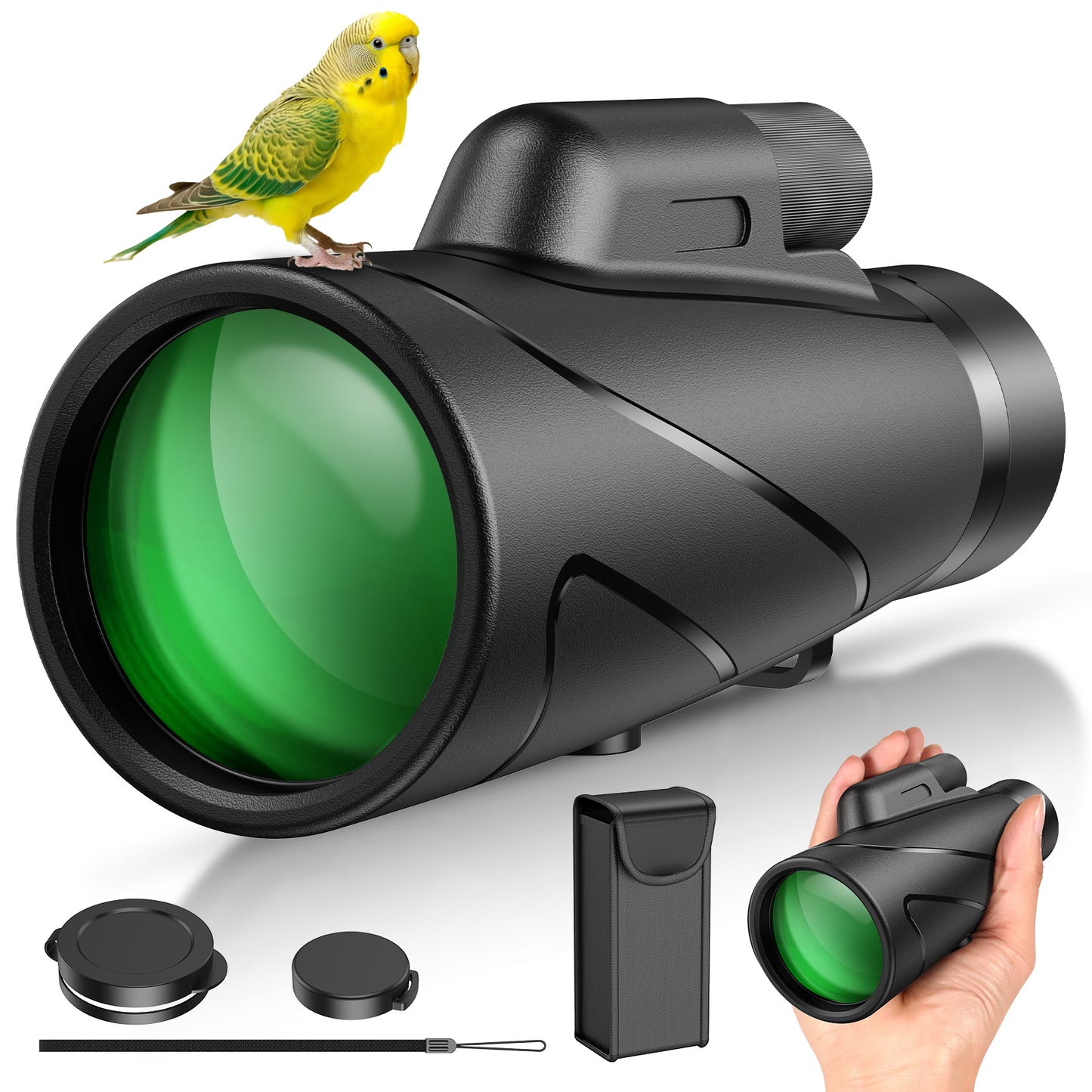 LAKWAR Monocular Telescope High Power 12x50 Monoculars Scope Compact Waterproof Fogproof Shockproof with Hand Strap for Adults Kids Bird Watching Hunting Camping Hiking Travling Wildlife Secenery