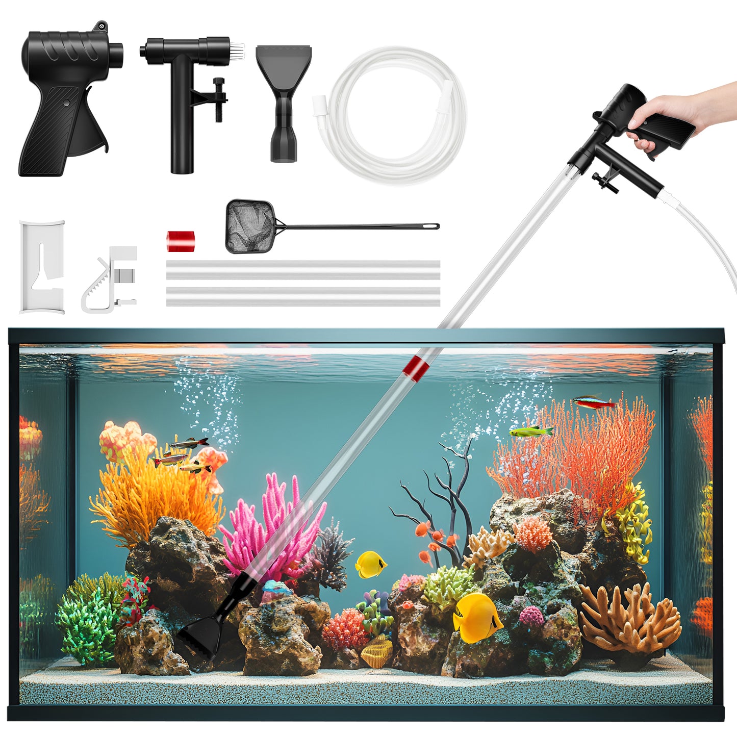 Fish Tank Cleaner,Fish Tank Aquarium Gravel Cleaner Kit