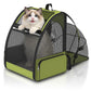 Cat Carrier Backpack Expandable Ventilated Pet Carrier for Large Cat Puppy Outdoor Travel Backpack with Breathable Mesh, Green