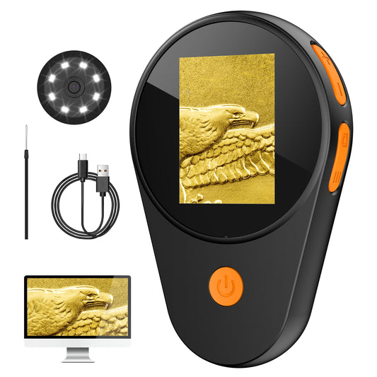LAKWAR Handheld Microscope, 2.0 inch IPS Color Screen Digital Microscope 500x, Portable Magnifying Glass Jewelers Loupe Coin Magnifier for Collector,USB Compatible with PC Windows, Mac OS