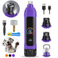 LAKWAR 6-Speed Dog Nail Grinder - Upgraded Pet Nail Grinder Super Quiet Rechargeable Electric Dog Nail Trimmer Painless Paws Grooming & Smoothing Tool for Large Medium Small Dogs(Purple)