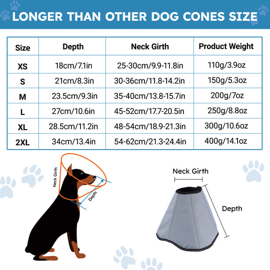 LAKWAR Dog Cone Collar for Anti Licking-L