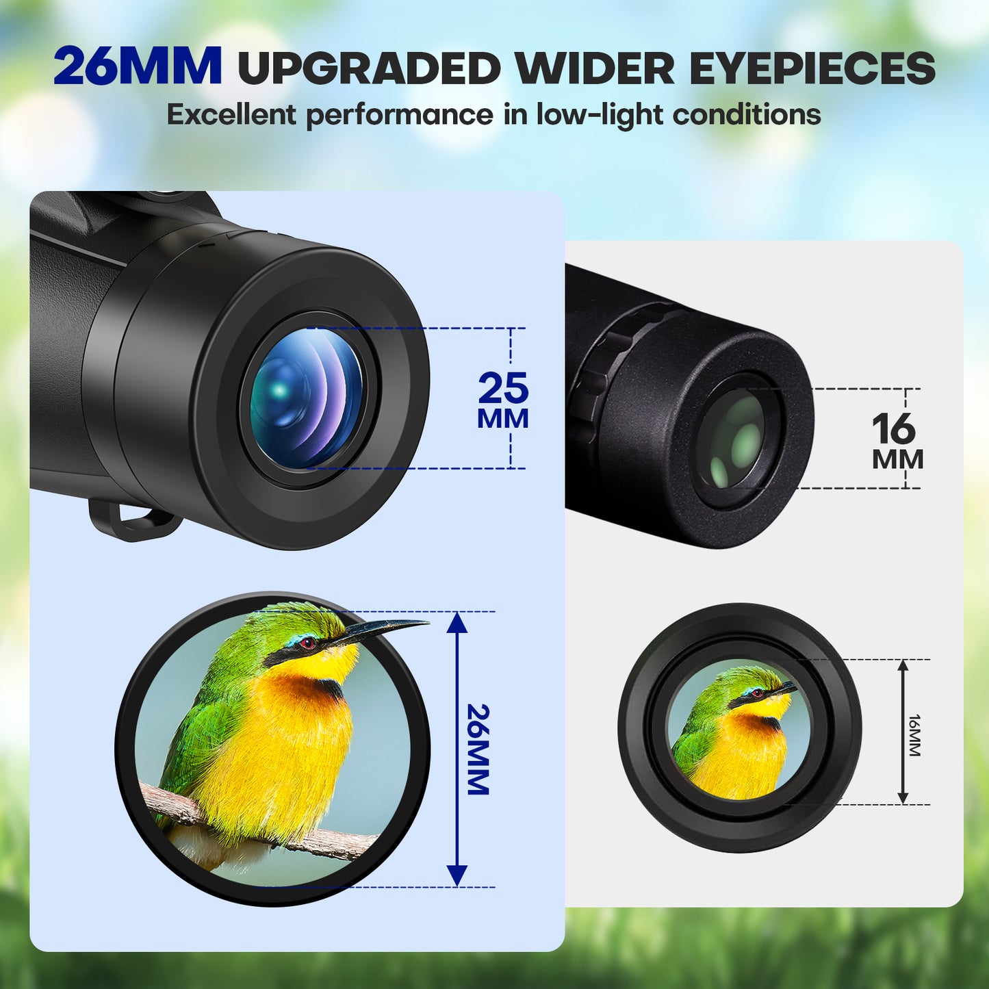 LAKWAR Monocular Telescope High Power 12x50 Monoculars Scope Compact Waterproof Fogproof Shockproof with Hand Strap for Adults Kids Bird Watching Hunting Camping Hiking Travling Wildlife Secenery