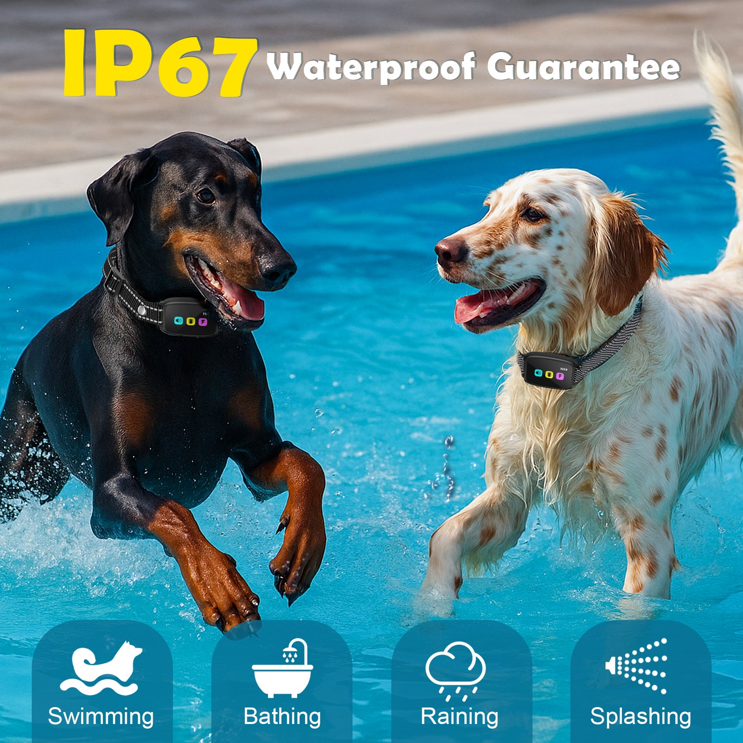 LAKWAR Dog Training Collar with Remote 2600FT, Training Collar with 8 Sound Options, Shock and Viration,IP67 Waterpoof,Safe Lock