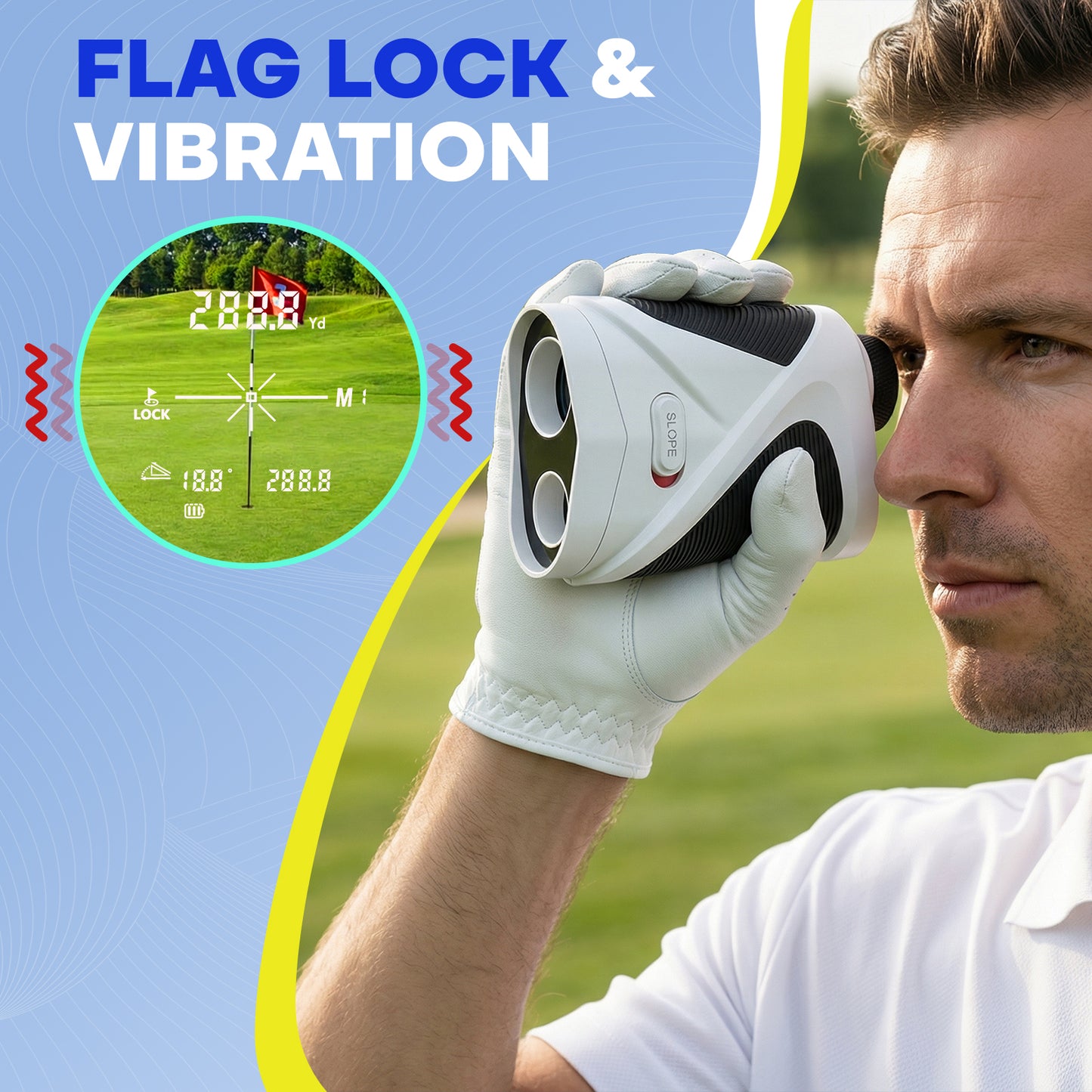 LAKWAR Golf Rangefinder with Slope, 1200 Yards Laser Range Finder Golfing, 7X with Flag Pole Locking Vibration, Rechargeable