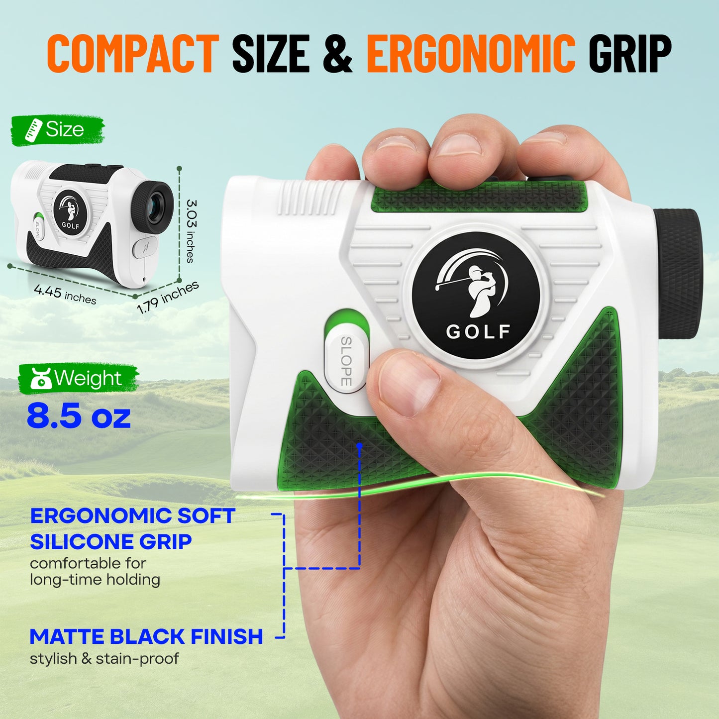 Golf Rangefinder with Slope - 1200Yards 7X Magnification with Flag Pole Locking Vibration, Rechargeable Battery with Magnet Stripe, Golf Accessories