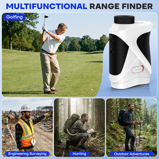 LAKWAR Golf Rangefinder with Slope, 1200 Yards Laser Range Finder Golfing, 7X with Flag Pole Locking Vibration, Rechargeable
