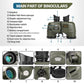 LAKWAR 10x50 Ultimate Marine Binoculars, HD Bak4 FMC High-Contrast-Optics, Illuminated Analog Rangefinder Compass, Waterproof Durable, for Boating Adults Hunting - Army Green