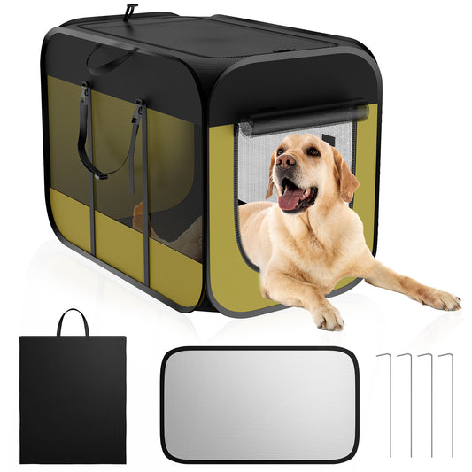 Collapsible Pop Up Pet Kennel，Car Travel Condo for Cats & Dogs Indoor and Outdoor Travel Use，