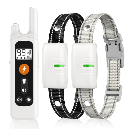 LAKWAR Dog Training Collar 2 Pack- IP67 Waterproof Rechargeable Shock Collars for Small Medium Large Dogs with 2624 ft Remote Range, Beep, Vibration, ShocK Modes & Safe Lock